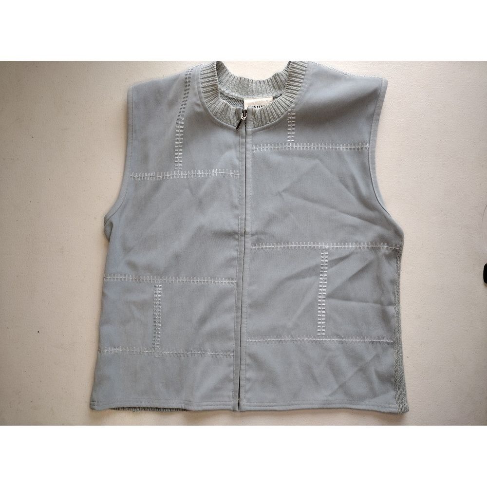 Vintage Monterey Petites by Koretto Women's Zipper Front Vest Size 10 Grey